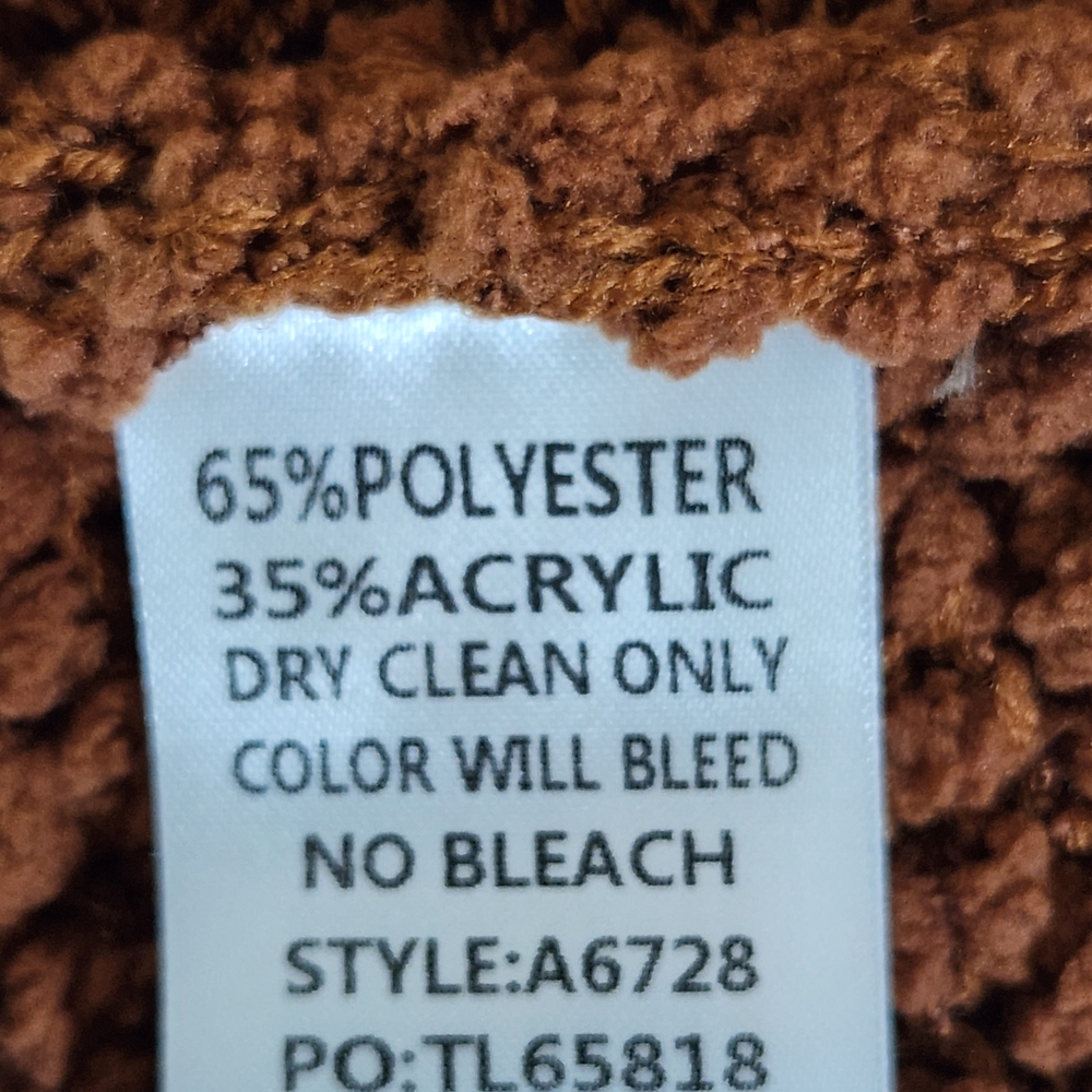 Umgee Long Sleeve Mini Brown Sweater Dress Size Small NWT - Picture 7 of 8